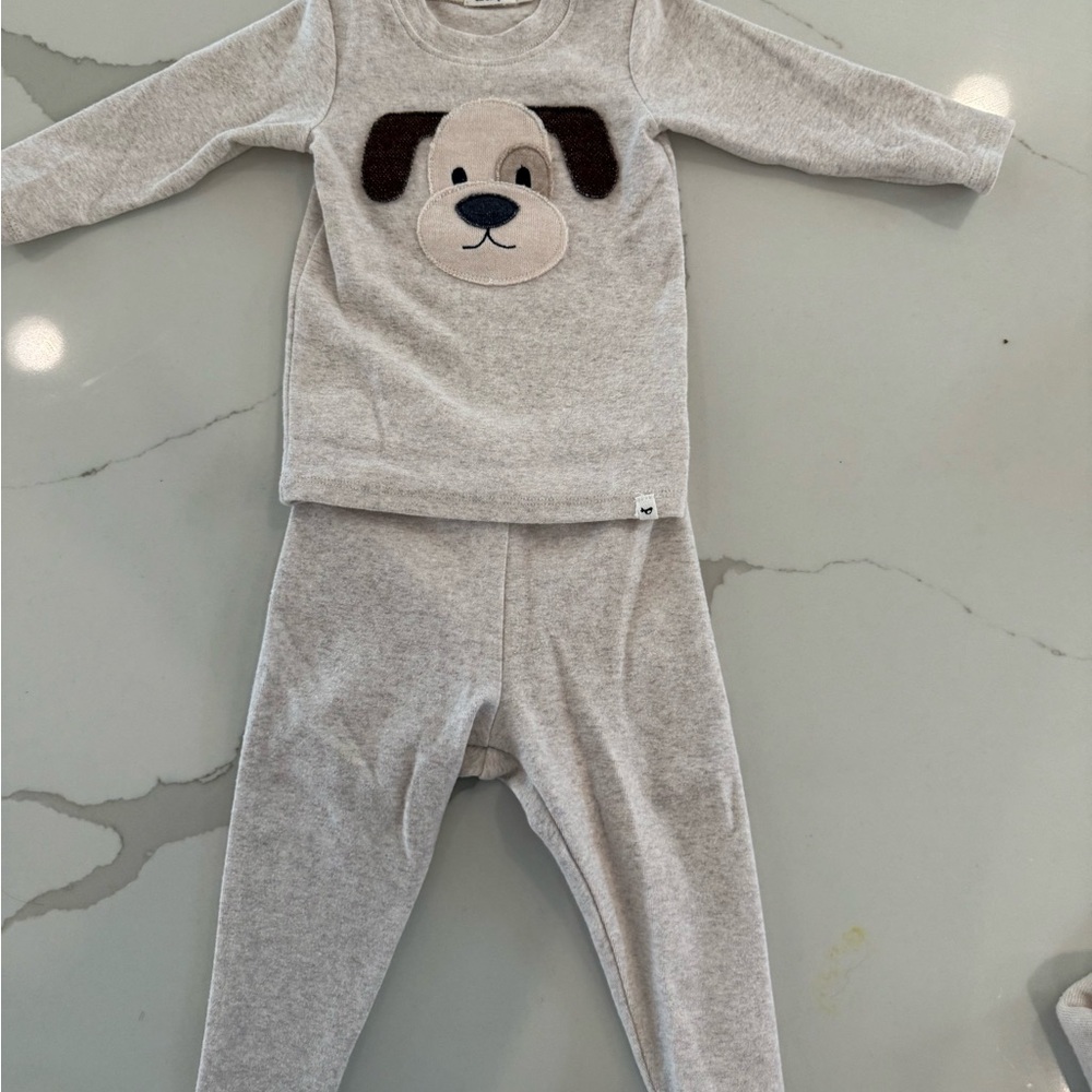 Cozy Gray Dog Kids Pajamas